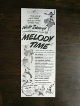 Vintage 1948 Walt Disney Melody Time Original Ad - $6.64