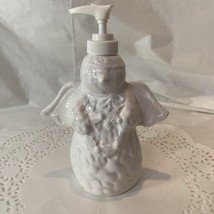 Vintage Ceramic Snowman Angel Soap Refillable Dispenser Christmas Decor - $4.88