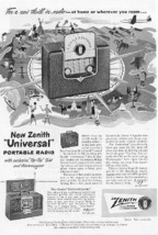 1950 Zenith Cobra-Matic  TV Radio 4  Vintage Print Ads - £3.96 GBP