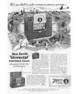 1950 Zenith Cobra-Matic  TV Radio 4  Vintage Print Ads - £3.97 GBP