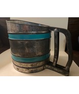 Functional Vintage Foley Sift-Chine Triple Screen Flour Sifter With Teal... - €26,32 EUR