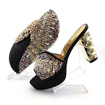 2021 Lastest Fashion Purple Metal Fish Bone Decorative Ladies Shoes and Bag Set  - £100.06 GBP