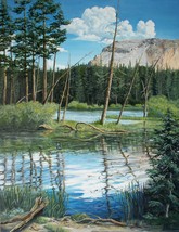 Mammoth Lakes Sierra Original Realistic Oil Painting by Irene Livermore - $1,250.00