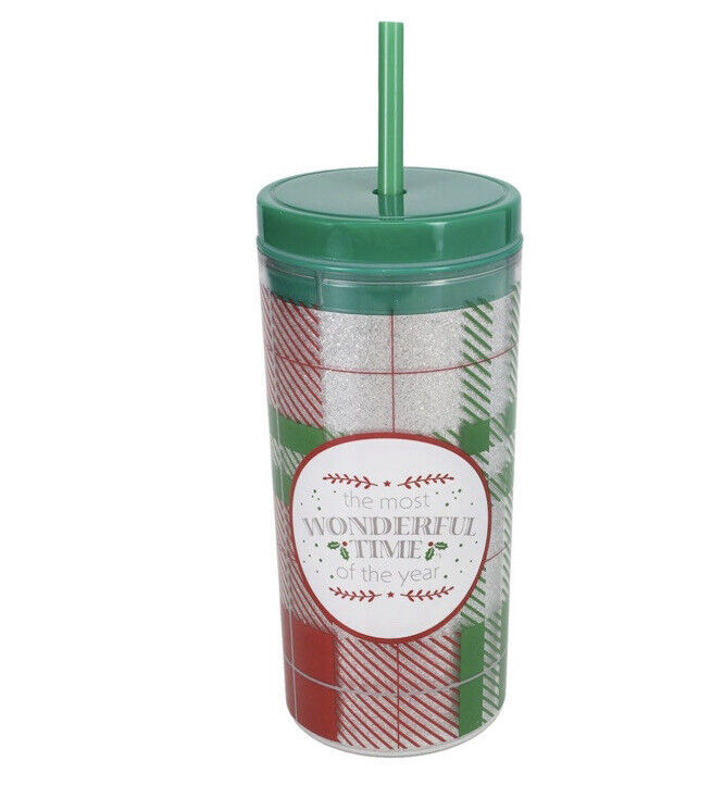 Christmas Glitter Tumbler 16 Oz-It Is The Most Wonderful Time Of The Year - $12.75
