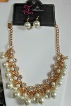 Paparazzi Pearl Necklace &amp; Earrings Retired Zi Collection - £26.79 GBP