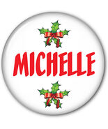 6 CHRISTMAS BUTTONS PERSONALIZED FOR STOCKINGS OR GIFTS PIN BACK MEASURE... - $839.41 MXN