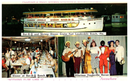 Jungle Queen II Unique Evening Entertainment Fort Lauderdale Florida Postcard - £6.84 GBP