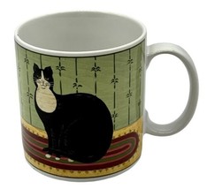 Warren Kimble Cat Mug Sakura NY Oneida Tuxedo Black White 3.5” Coffee Tea - £15.10 GBP