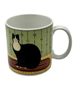 Warren Kimble Cat Mug Sakura NY Oneida Tuxedo Black White 3.5” Coffee Tea - $19.62