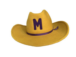 Vintage 60s Minnesota Vikings or Mavericks Western Yellow Zephyr Wool Junior Hat - £11.86 GBP