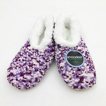 Snoozies Women&#39;s Popcorn Stitch Purple Slippers Medium 7/8 - £10.25 GBP