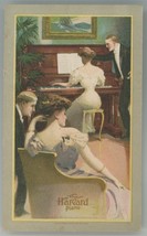 Harvard Piano Victorian trade card Ramsdell Michigan pretty ladies Churc... - £9.38 GBP