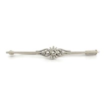 Antique Art Deco Long Filigree Brooch Pin 14K White Gold, 3.62 Grams - £386.62 GBP