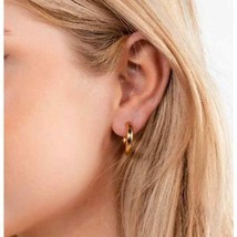 Hinged Gold Hoop Huggie Earrings - £12.66 GBP