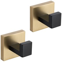 Black And Gold Towel/Robe Clothes Coat Hook Stainless Steel Square Shape Wall Mo - $28.99