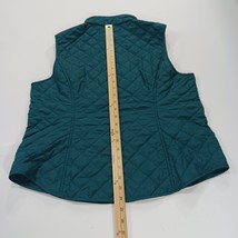 Van Heusen Vest Women’s Green Quilted Lined Full Zip Pockets Vest Size Large image 6