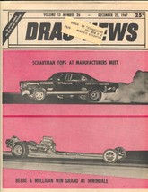 Drag News 12/22/1967-Ed Schartman and Beebe Mulligan at Irwindale cover-1967 ... - £40.80 GBP
