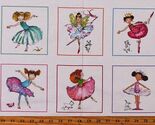 12" X 44" Panel Little Ballerinas Ballet Dancing Cotton Fabric Panel D67... - $4.32