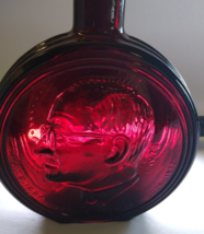 Wheaton Harry S Truman Ruby Red Carnival Glass Bottle Retro 1973 First E... - $21.38