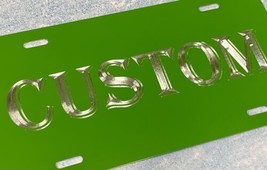 Lime Green Custom Personalized YOUR Name Diamond Etched License Plate Ca... - £18.34 GBP