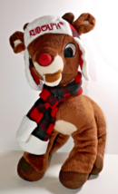 Dandee Rudolph the Red Nosed Reindeer 16&quot; Xmas Plush Doll w/Hat &amp; Scarf - £23.38 GBP