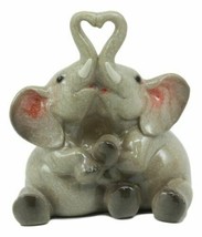 Loving Hugs Elephant Couple Figurine With Heart Shaped Trunks Anniversar... - $19.99