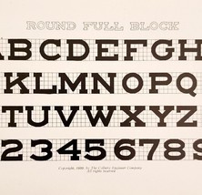 Round Full Block Font Example 1899 Victorian Crafts Drawing Ephemera DWKK19 - $375.23 MXN