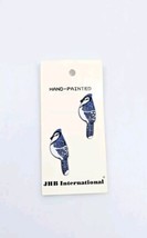 JHB Vintage Handpainted Blue Jay Bird New On Card Set Of 2 - £7.70 GBP