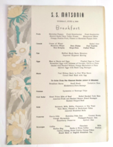Lot 2 SS Matsonia Vintage Matson Lines Breakfast &amp; Lunch Menu June 4 1940 - £24.93 GBP