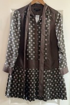 Banana Republic 100% Silk Dress Foulard Silk Bow Ascot Long Sleeve Retro... - £38.23 GBP