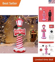 Wacky 6 FT Inflatable Lighthouse - Multicolor LED Lights for Christmas C... - $1,400.96 MXN