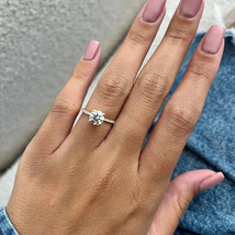 1.20 Ct Round E VVS2 Lab Grown Diamond Low Set Engagement Ring 14k Yello... - $999.00
