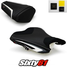 Kawasaki ZX6R Seat Covers and Gel 2013-2018 Black White Luimoto Carbon Suede - £353.92 GBP