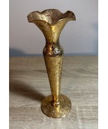 Vtg MCM Glastonbury Lotus Ruffle Bud Vase 22 Kt Gold Floral Gorgeous - €21,75 EUR