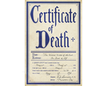 Wizard Of Oz Certificate Of Death Dorothy Ruby Wicked Witch Prop/Replica - £2.43 GBP