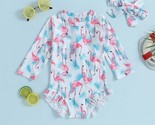 NEW Girls Flamingo Long Sleeve Swimsuit Bathing Suit - £9.48 GBP