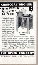 1940&#39;s Print Ad Charcoal Broiler Given Co St Paul,MN - £6.87 GBP