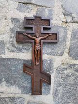 Hand carved Christian cross, handmade, carved wooden Orthodox Christian ... - $170.00
