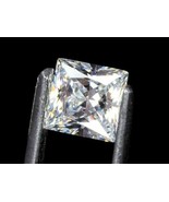 WHITE DIAMOND GEM PRINCESS CUT AFRICAN GENUINE FACETED NATURAL MINI SQUA... - $39.55