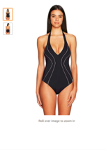 Seafolly Women&#39;s Beach Squad Deep v Maillot One Piece US SIZE 8  - $59.39