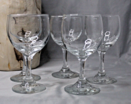 Wine Water Glasses Goblets 5.5&quot; Tall Stemmed Clear Set of 5 - £9.76 GBP