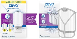 Zevo Flying Insect Trap, Fly Trap Value Pack + Refill Cartridge Pack (2 Plug-in  - £63.98 GBP