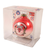 Vintage 1998 NBA Chicago Bulls Six Time Champions Red Glass Christmas Or... - $14.99