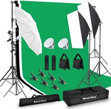 900W 6400K Led Bulbs, Softbox, And Umbrellas Continuous Lighting Kit For Photo - £164.47 GBP