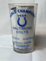Federal Glass World Champions 1959 Baltimore Colts Football Memorial Stadium - £23.70 GBP