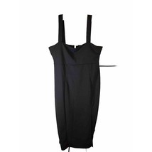 New ASOS Womens Size 12 Large Black Sleeveless Pencil Dress w Slit - AC - £21.62 GBP