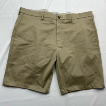 Haggar Mens Chino Shorts Brown Cotton Blend Flat Front Stretch Pockets 4... - £13.13 GBP
