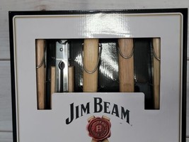 Jim Beam JB0198 Stainless Steel, Parawood Handles 5-Piece Barbecue Set NEW - £32.06 GBP
