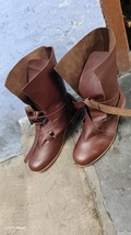 Medieval Leather Brown Boots Mens | SCA LARP Mens Shoes - $75.00