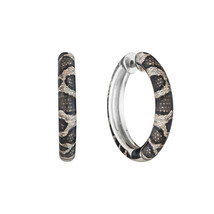 Pendientes de aro pintados a mano con tema de serpiente/leopardo de plata... - £143.36 GBP